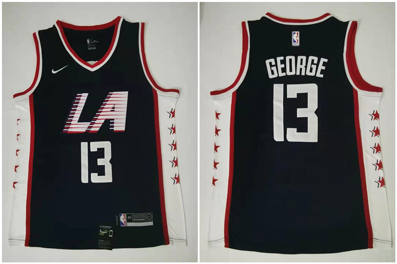 Personalized Clippers 13 Paul George Navy City Edition Swingman Jersey