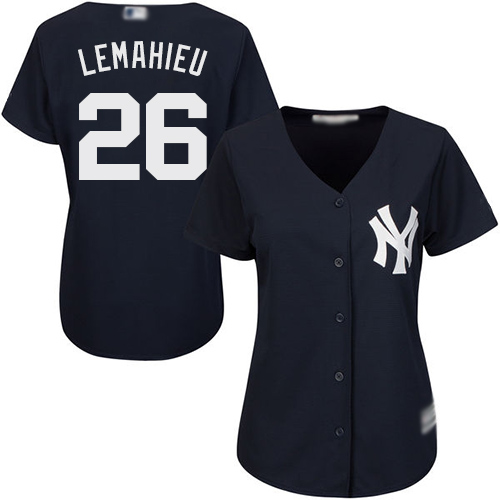 Personalized Yankees #26 DJ LeMahieu Navy Blue Alternate Women’s Stitched Baseball Jersey
