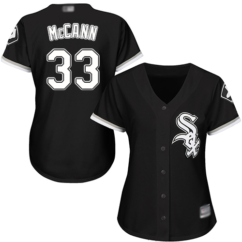 Personalized White Sox #33 James McCann Black Alternate Women’s Stitched Baseball Jersey