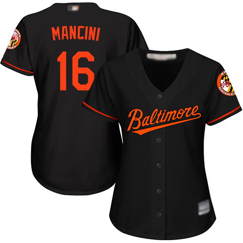 Personalized Orioles #16 Trey Mancini Black Women’s Alternate Stitched Baseball Jersey