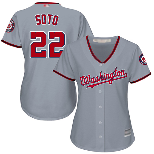 Personalized Nationals #22 Juan Soto Grey Road Women’s Stitched Baseball Jersey