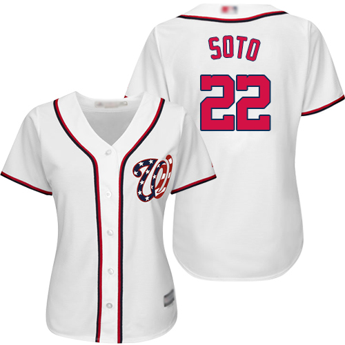 Personalized Nationals #22 Juan Soto White Home Women’s Stitched Baseball Jersey