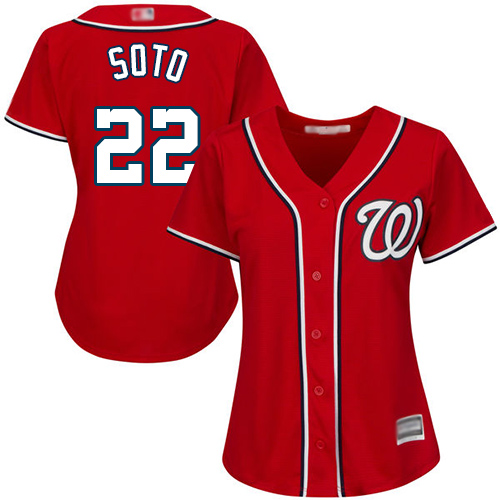 Personalized Nationals #22 Juan Soto Red Alternate Women’s Stitched Baseball Jersey