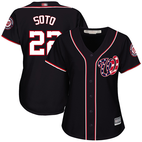 Personalized Nationals #22 Juan Soto Navy Blue Alternate Women’s Stitched Baseball Jersey