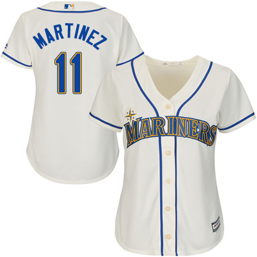 Personalized Mariners #11 Edgar Martinez Cream Alternate Women’s Stitched Baseball Jersey