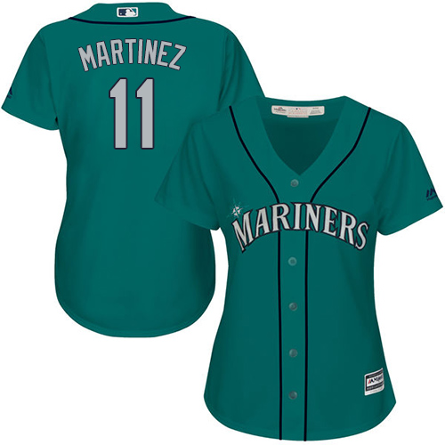 Personalized Mariners #11 Edgar Martinez Green Alternate Women’s Stitched Baseball Jersey