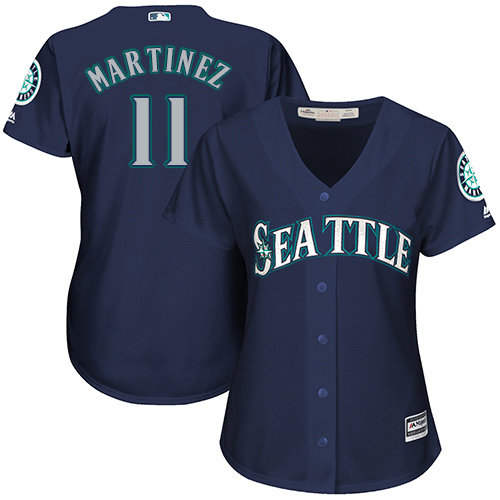 Personalized Mariners #11 Edgar Martinez Navy Blue Alternate Women’s Stitched Baseball Jersey