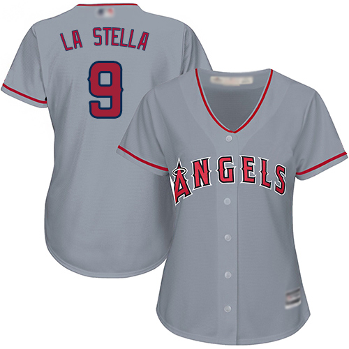 Personalized Angels #9 Tommy La Stella Grey Road Women’s Stitched Baseball Jersey