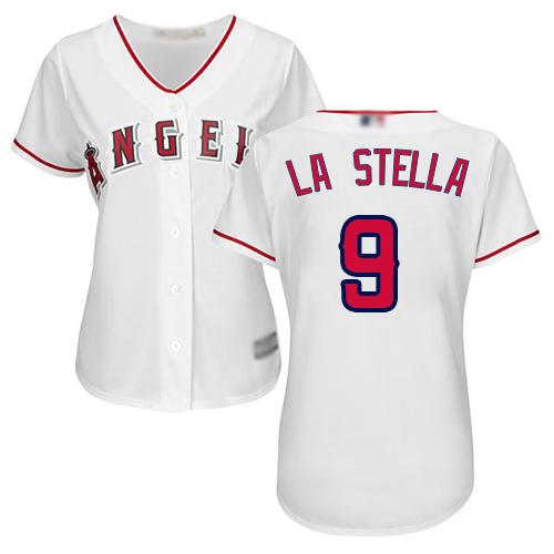 Personalized Angels #9 Tommy La Stella White Home Women’s Stitched Baseball Jersey