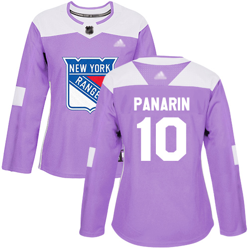 Personalized Rangers #10 Artemi Panarin Purple Authentic Fights Cancer Women’s Stitched Hockey Jersey