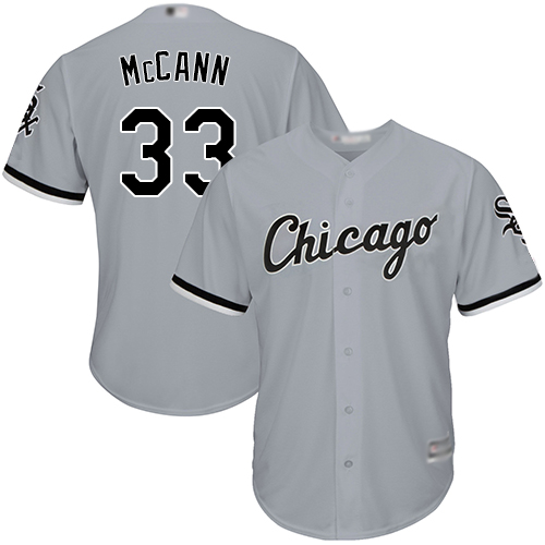 Personalized White Sox #33 James McCann Grey Road Cool Base Stitched Youth Baseball Jersey