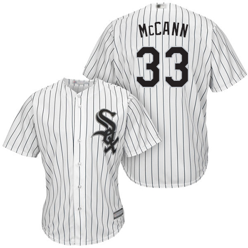 Personalized White Sox #33 James McCann White(Black Strip) Home Cool Base Stitched Youth Baseball Jersey