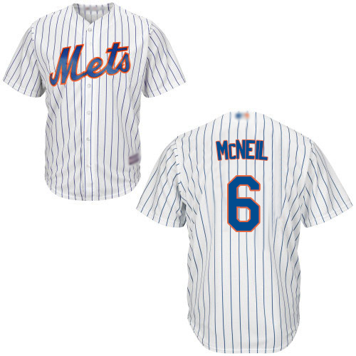Personalized Mets #6 Jeff McNeil White(Blue Strip) Cool Base Stitched Youth Baseball Jersey