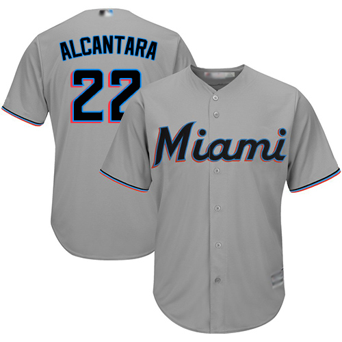 Personalized Marlins #22 Sandy Alcantara Grey Cool Base Stitched Youth Baseball Jersey
