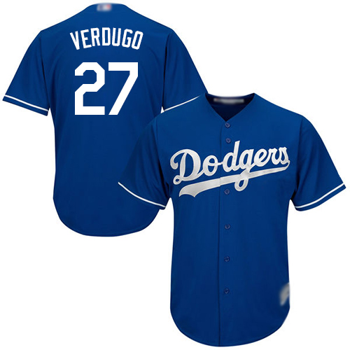 Personalized Dodgers #27 Alex Verdugo Blue Cool Base Stitched Youth Baseball Jersey