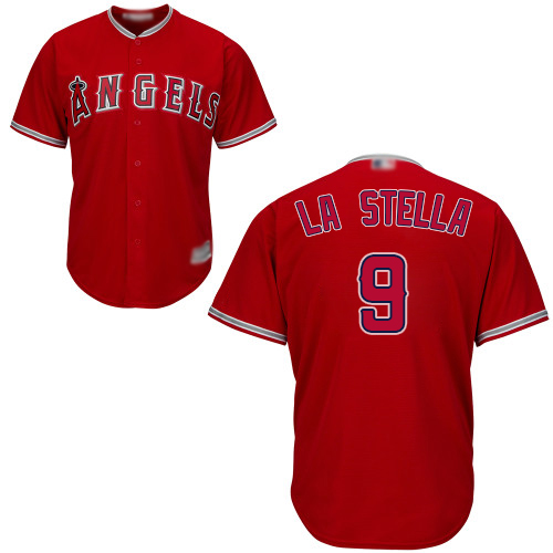 Personalized Angels #9 Tommy La Stella Red Cool Base Stitched Youth Baseball Jersey
