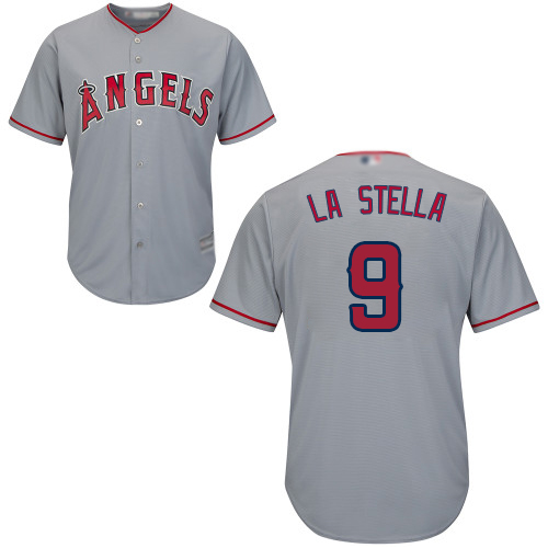 Personalized Angels #9 Tommy La Stella Grey Cool Base Stitched Youth Baseball Jersey