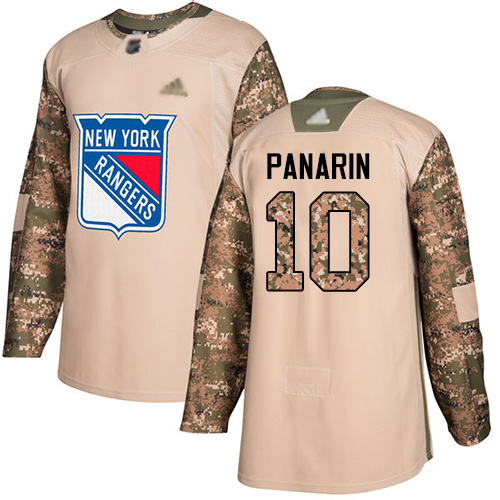 Personalized Rangers #10 Artemi Panarin Camo Authentic 2017 Veterans Day Stitched Youth Hockey Jersey