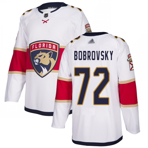 Personalized Panthers #72 Sergei Bobrovsky White Road Authentic Stitched Youth Hockey Jersey