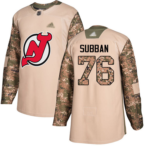 Personalized Devils #76 P. K. Subban Camo Authentic 2017 Veterans Day Stitched Youth Hockey Jersey