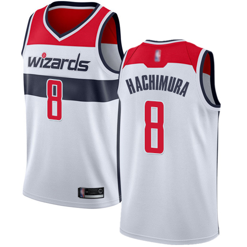 Personalized Wizards #8 Rui Hachimura White Basketball Swingman Association Edition Jersey