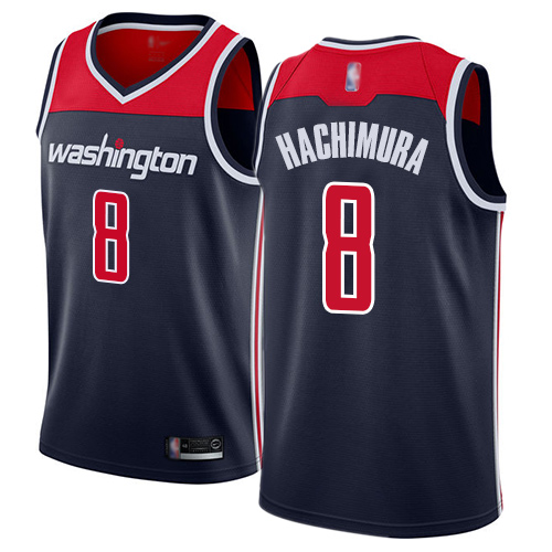 Personalized Wizards #8 Rui Hachimura Navy Blue Basketball Swingman Statement Edition Jersey