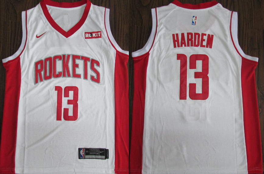 Personalized Rockets 13 James Harden White Retro Swingman Jersey