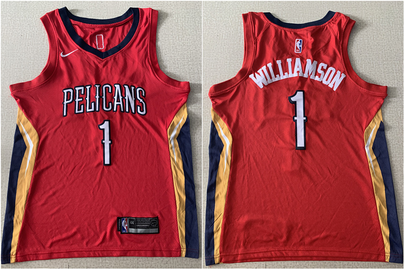 Personalized Pelicans 1 Zion Williamson Red Swingman Jersey