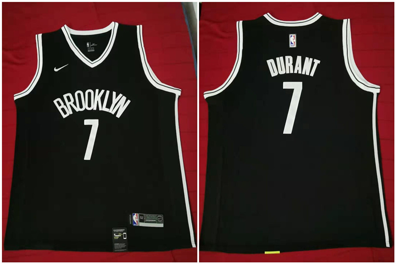 Personalized Nets 7 Kevin Durant Black Swingman Jersey