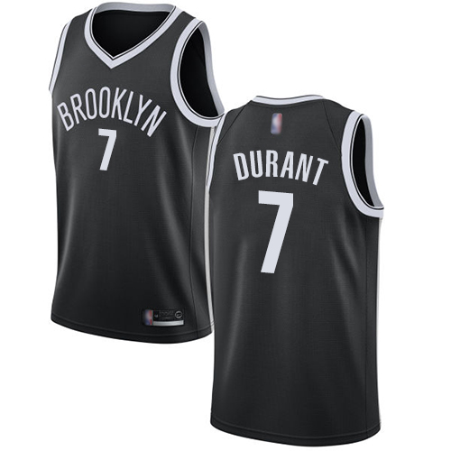 Personalized Nets #7 Kevin Durant Black Basketball Swingman Icon Edition Jersey