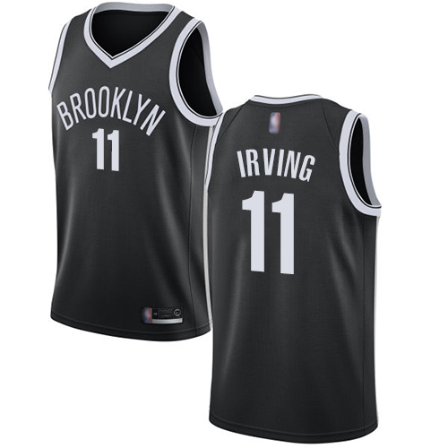 Personalized Nets #11 Kyrie Irving Black Basketball Swingman Icon Edition Jersey