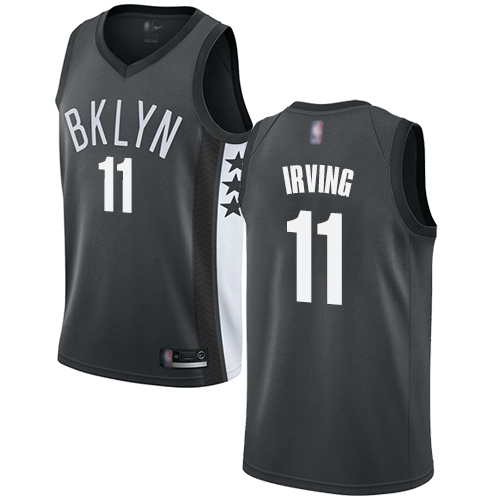 Personalized Nets #11 Kyrie Irving Gray Basketball Swingman Statement Edition Jersey