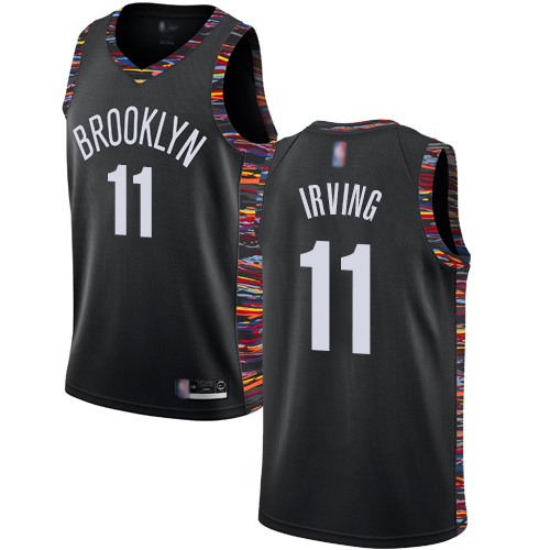Personalized Nets #11 Kyrie Irving Black Basketball Swingman City Edition 2018 19 Jersey