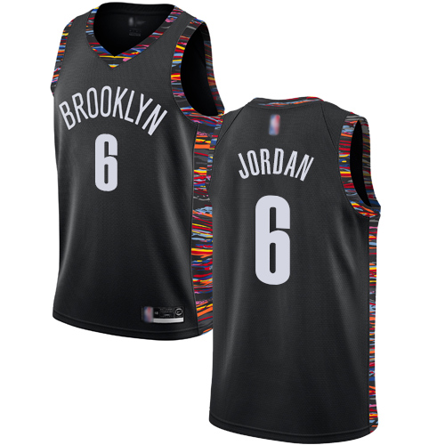 Personalized Nets #6 DeAndre Jordan Black Basketball Swingman City Edition 2018 19 Jersey