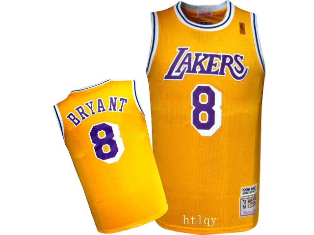 Personalized Lakers 8 Kobe Bryant Yellow 1996-97 Hardwood Classics Jersey