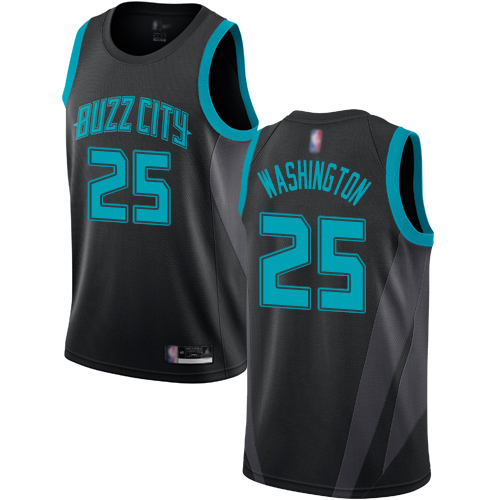 Personalized Hornets #25 PJ Washington Black Basketball Jordan Swingman City Edition 2018 19 Jersey