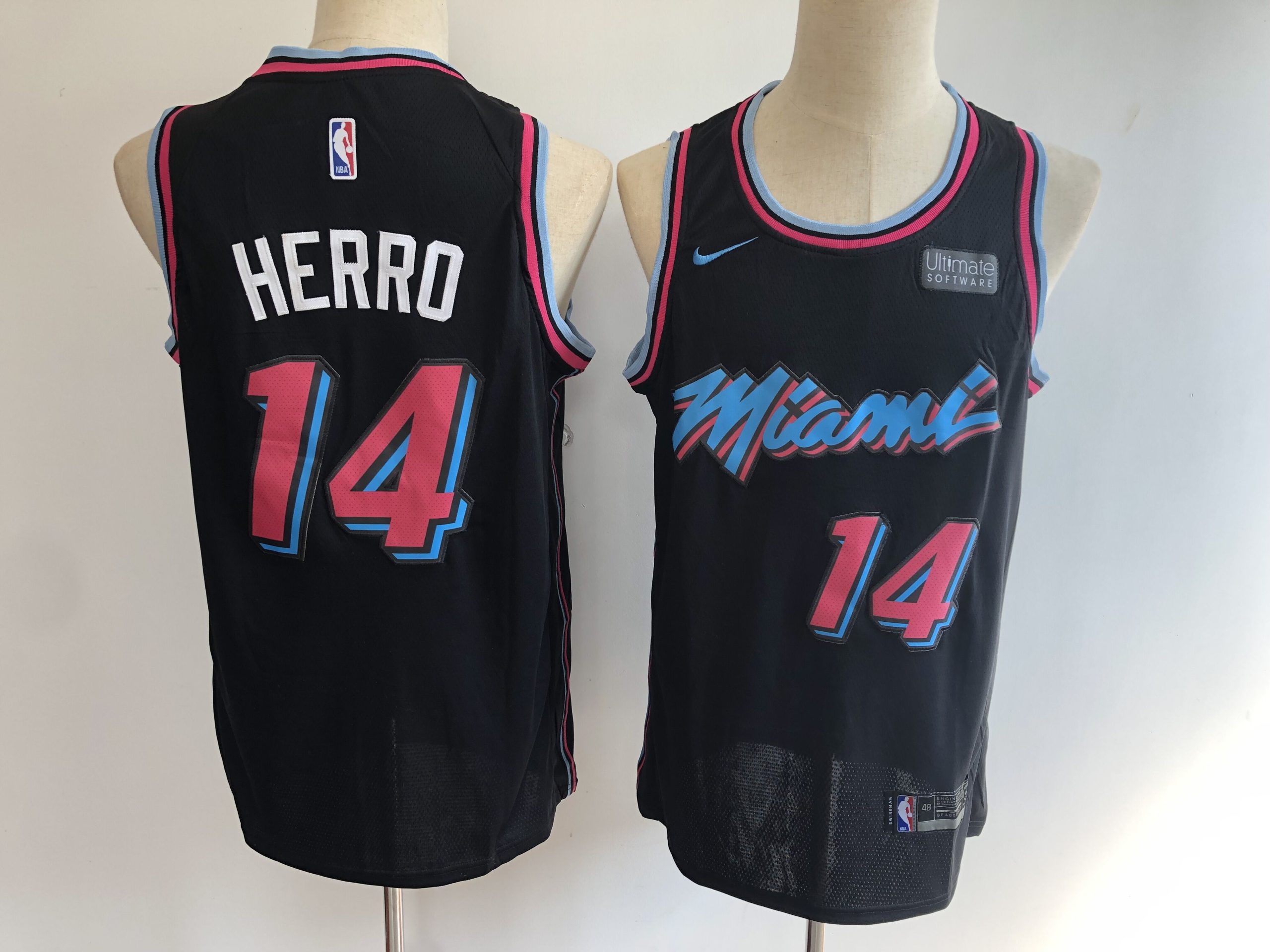 Personalized Heat 14 Tyler Herro Black City Edition Swingman Jersey