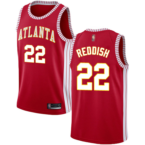 Personalized Hawks #22 Cam Reddish Red Basketball Swingman Statement Edition Jersey