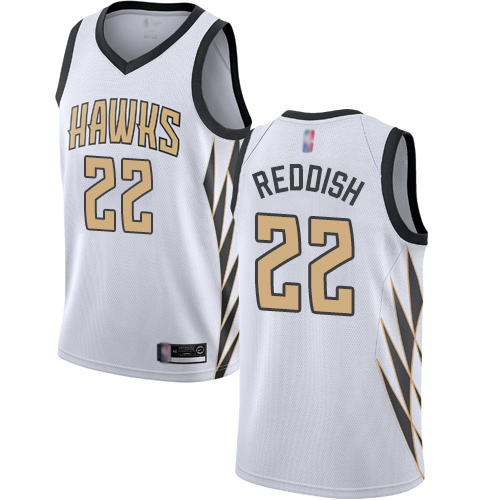 Personalized Hawks #22 Cam Reddish White Basketball Swingman City Edition 2018 19 Jersey