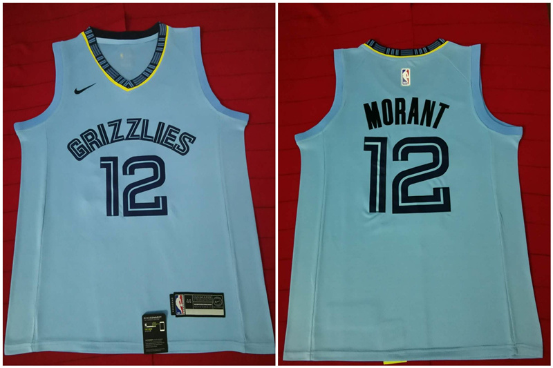 Personalized Grizzlies 12 Ja Morant Light Blue Swingman Jersey