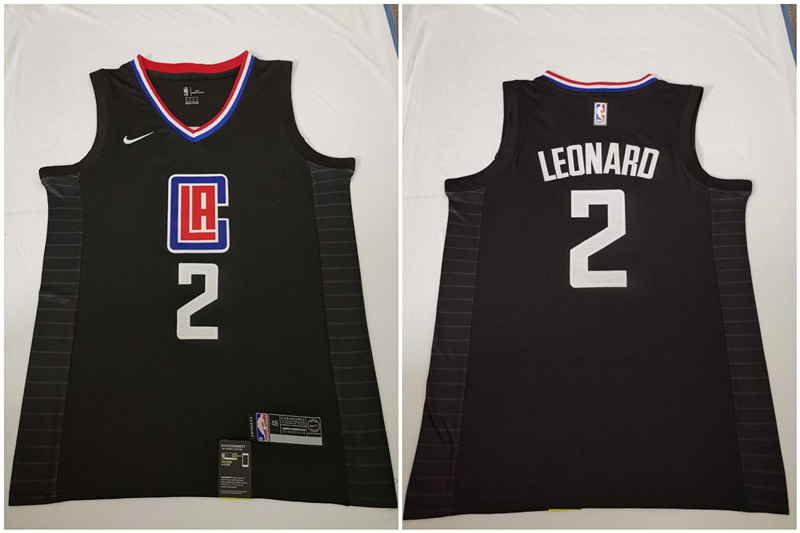 Personalized Clippers 2 Kawhi Leonard Black Swingman Jersey