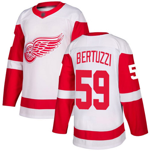 Personalized Red Wings #59 Tyler Bertuzzi White Road Authentic Stitched Hockey Jersey