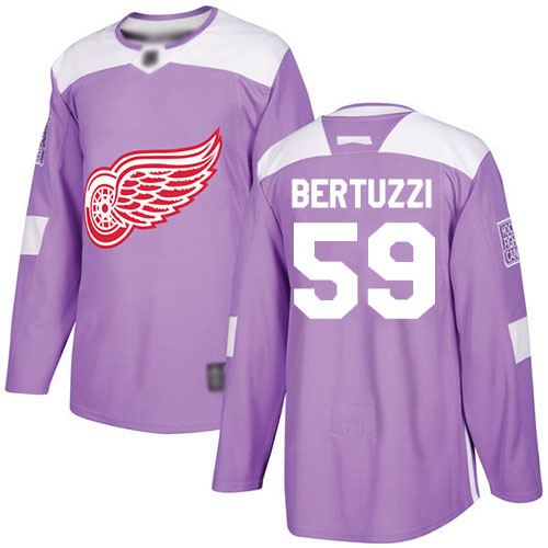 Personalized Red Wings #59 Tyler Bertuzzi Purple Authentic Fights Cancer Stitched Hockey Jersey