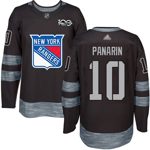 Personalized Rangers #10 Artemi Panarin Black 1917-2017 100th Anniversary Stitched Hockey Jersey
