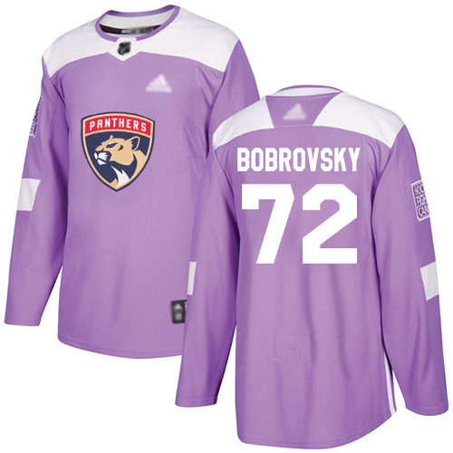 Personalized Panthers #72 Sergei Bobrovsky Purple Authentic Fights Cancer Stitched Hockey Jersey