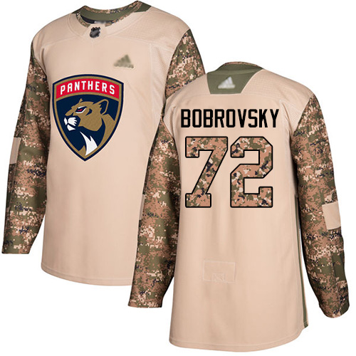 Personalized Panthers #72 Sergei Bobrovsky Camo Authentic 2017 Veterans Day Stitched Hockey Jersey