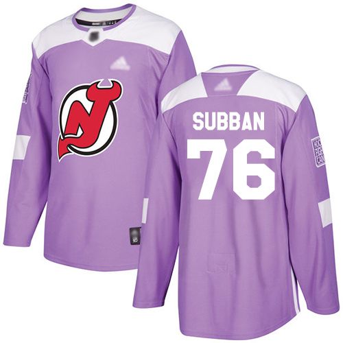 Personalized Devils #76 P. K. Subban Purple Authentic Fights Cancer Stitched Hockey Jersey