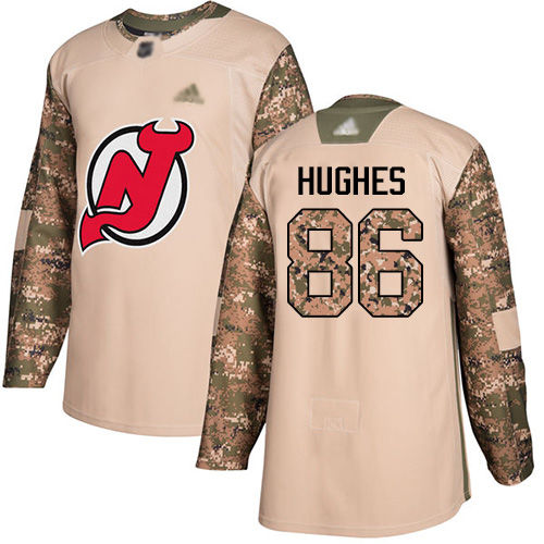 Personalized Devils #86 Jack Hughes Camo Authentic 2017 Veterans Day Stitched Hockey Jersey