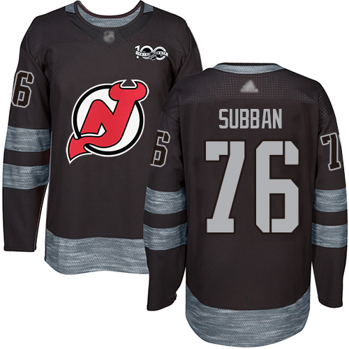 Personalized Devils #76 P. K. Subban Black 1917-2017 100th Anniversary Stitched Hockey Jersey