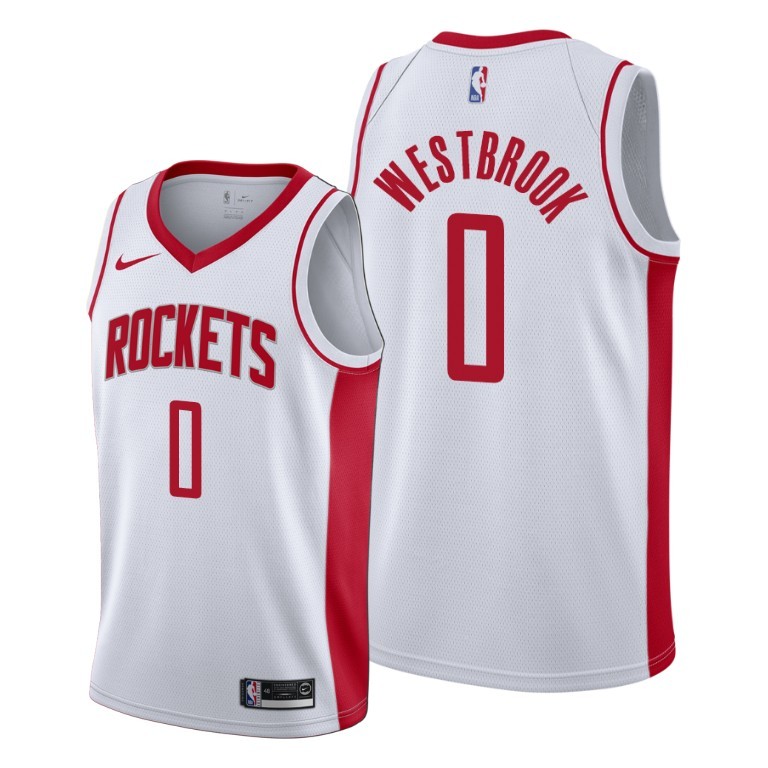 Personalized Rockets 0 Russell Westbrook White Swingman Jersey